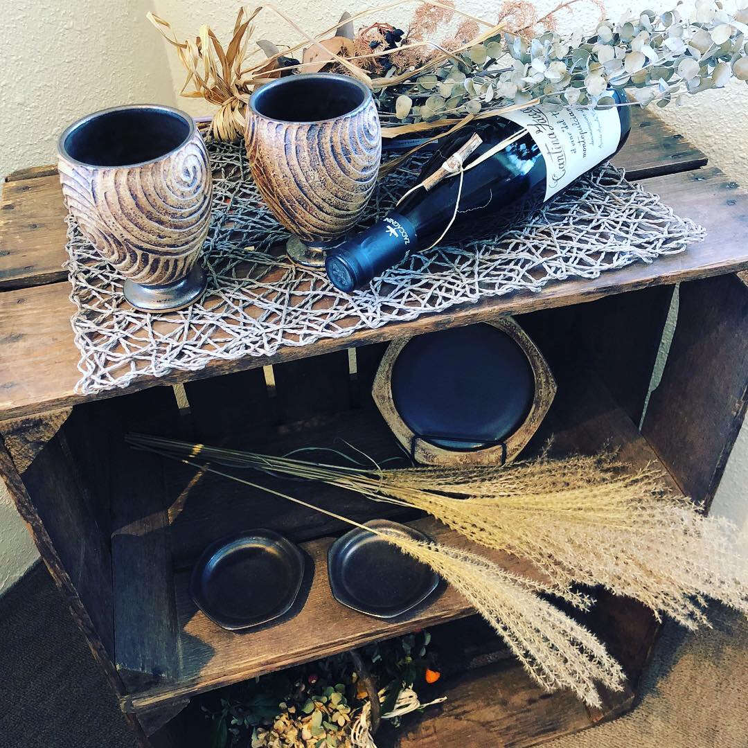 沖縄やちむん パイナップル柄 香合 やちむん パイナップル柄 香合